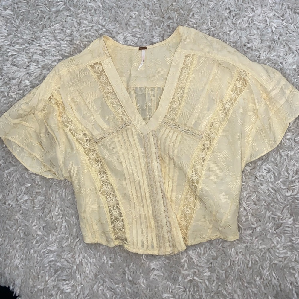 FREE PEOPLE yellow blouse